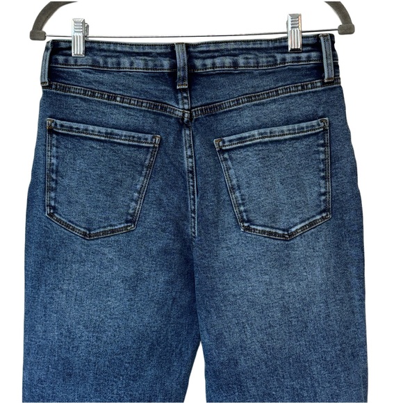 {Lauren Conrad} "Straight" High Rise Distressed Knee Stretch Denim Jeans - Picture 5 of 8